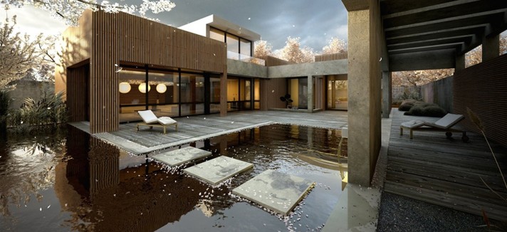japanese-garden-pool-with-cherry-blossom-tree-petals