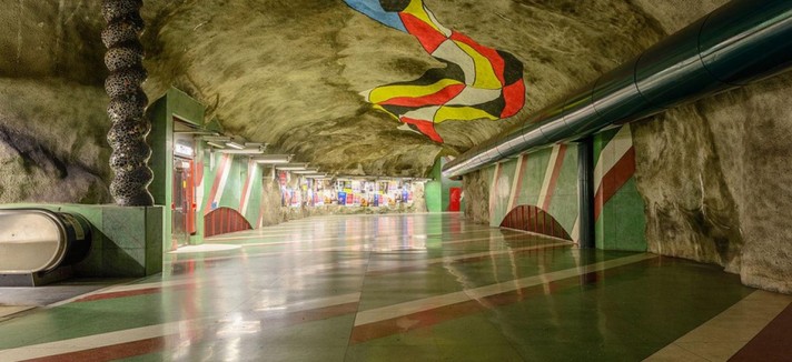 La stazione metro di Kungsträdgarden a Stoccolma