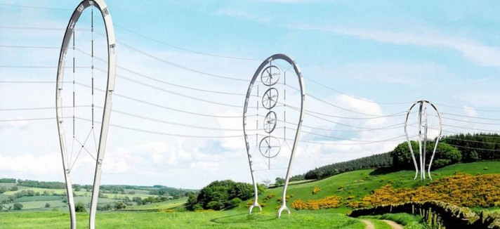 Cavi dell'alta tensione trasformati in opere di arte contemporanea