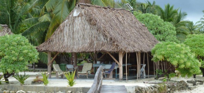 L'hotel nell'atollo sul Pacifico