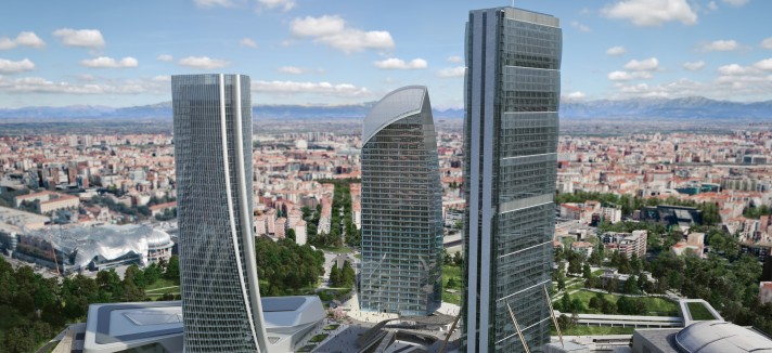 Le tre torri del Citylife di Milano
