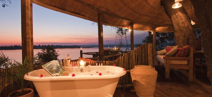 Un bagno con una vista spettacolare