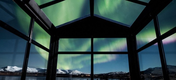 Foto dal cielo dal letto della capanna