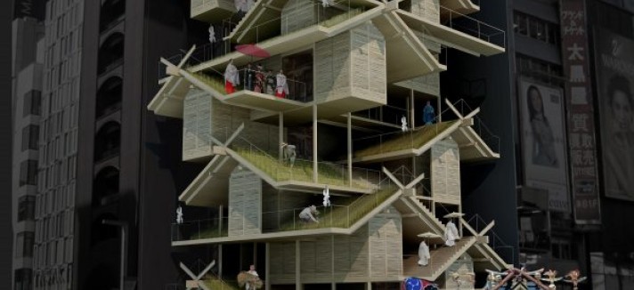 Shinto Shrine / Urban Rice Farming Skyscraper
