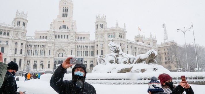 Madrid sotto la neve