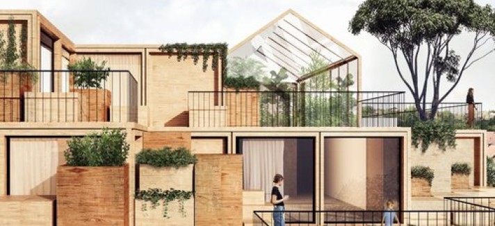 Utilizza moduli prefabbricati in legno