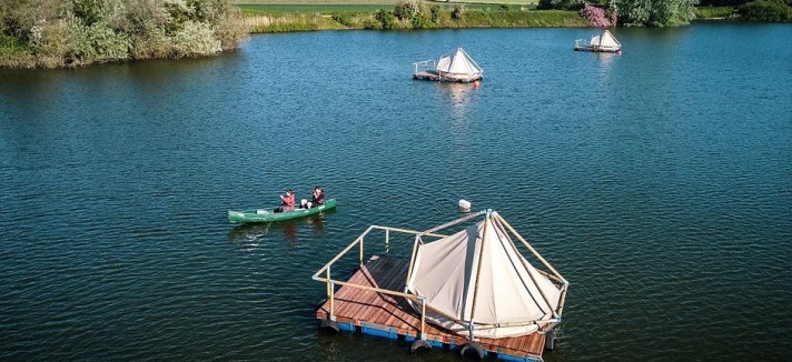 3-hotel-rafts-on-a-lake