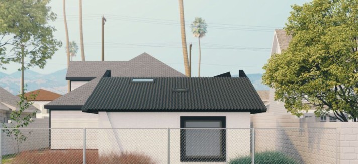 La casa ha una superficie di 60 m2