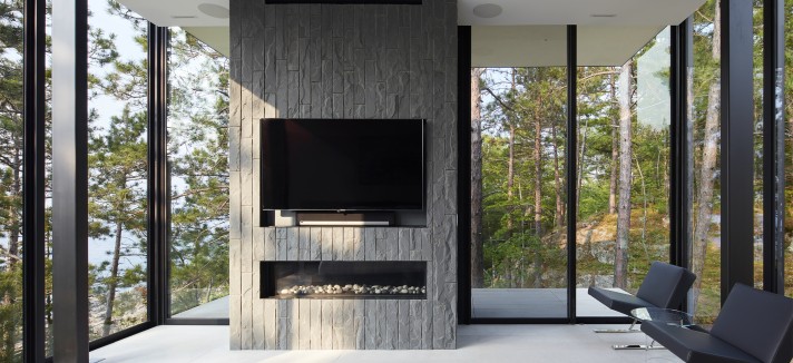 Un dettaglio del salone di X House