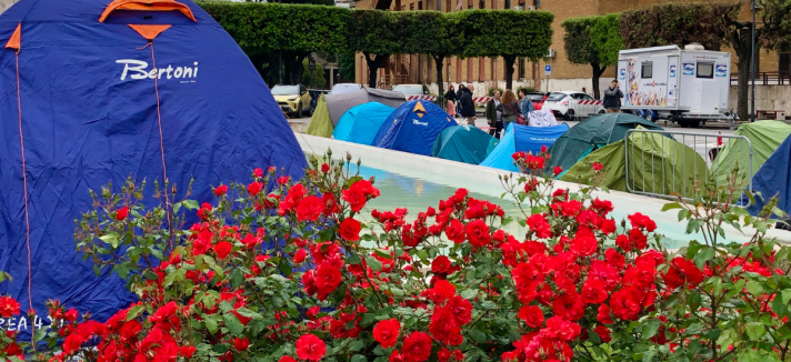 La protesta degli studenti a Roma