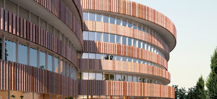 Le facciate sono un ibrido di legno e acciaio