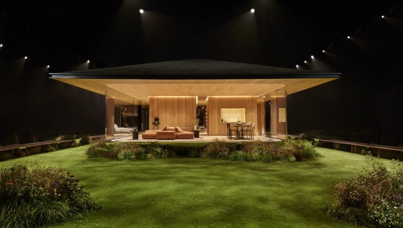 Casa prefabricada de madera Drophaus en el Jardin d'Acclimatation, París, Francia.