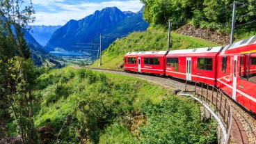 Train in the mountains