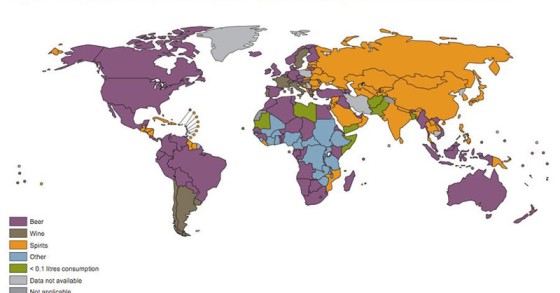 Immagine del giorno: il mondo visto dal punto di vista dell'alcol