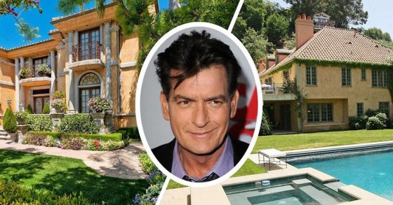 Due delle tre ville californiane dell'attore Charlie Sheen