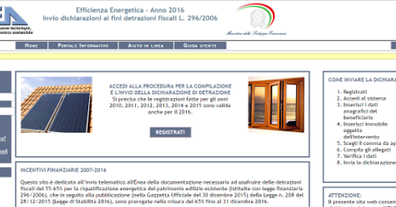 Invio documentazione enea risparmio energetico, online il portale "Finanziaria 2016"