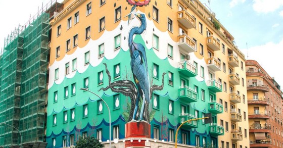 A Roma, zona Ostiense, il più grande murales green d’Europa