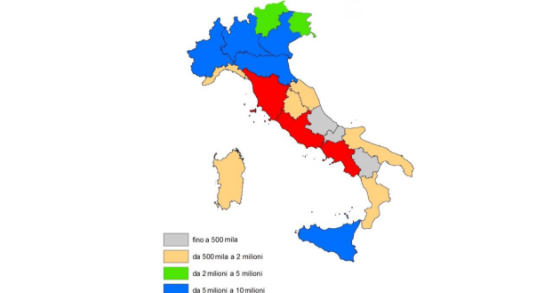 Immagine del giorno: visitatori dei musei e degli istituti similari per regione