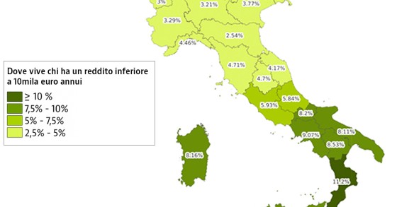 Reddito di cittadinanza, la mappa dei lavoratori che guadagnano meno di 780 euro
