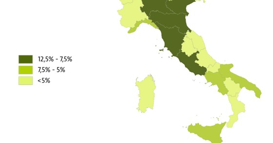 quota viaggi per regione istat