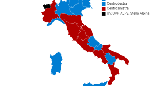 Immagine del giorno: quali schieramenti politici governano le regioni