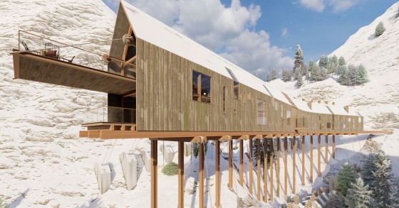#Staygreen, un hotel ecologico e sostenibile sospeso su pilastri