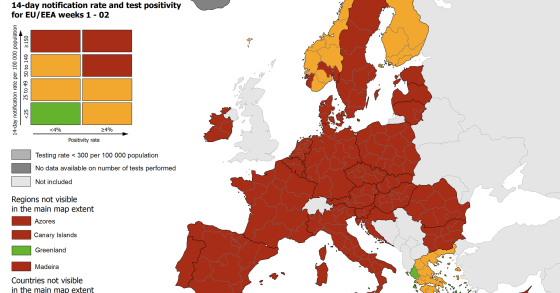 La mappa delle zone rosso scuro per viaggiare in Europa