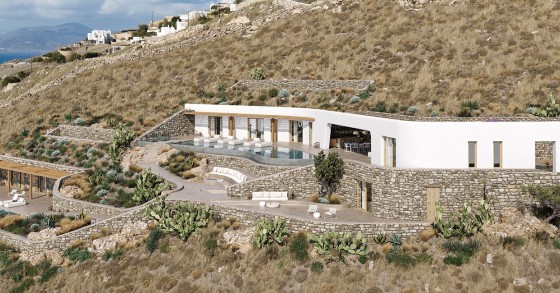 Una villa con piscina privata a Mykonos