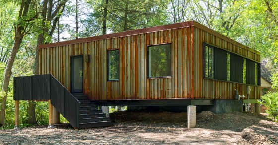 Una casa prefabbricata di 90 m2 made in Usa costruita con materiali di riciclo