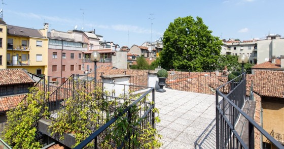 This flat offers plenty of outdoor space for central Milan