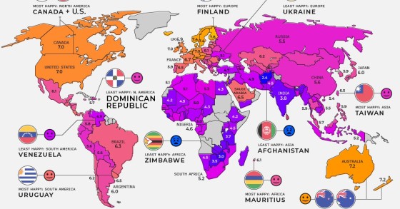 I Paesi più felici (e infelici) del mondo nel 2022