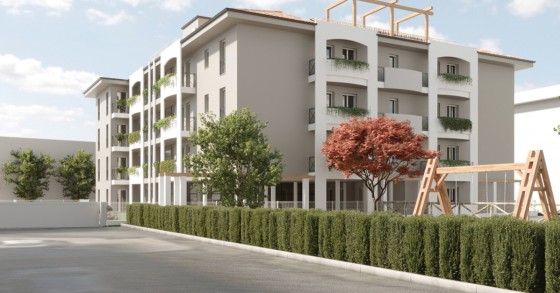 Obra nueva con jardín