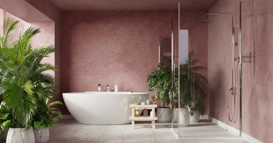 bagno rosa moderno