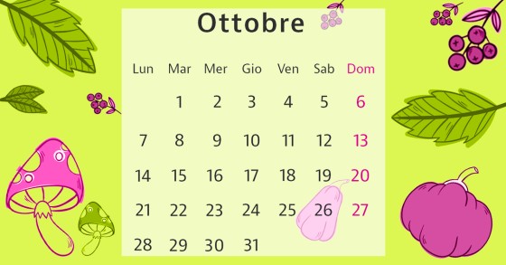 Calendario ottobre 2024