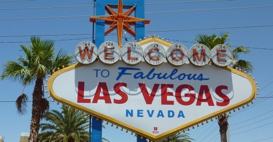 Il cartello di benvenuto all'entrata di Las Vegas
