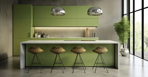 cucina verde pistacchio