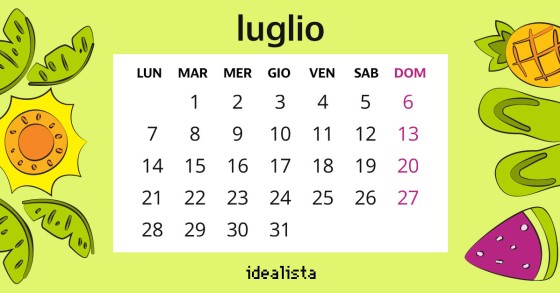 calendario luglio 2025