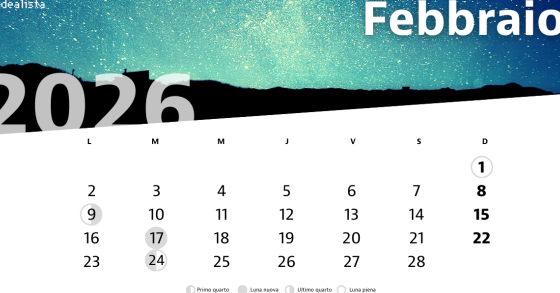 calendario lunare febbraio 2026