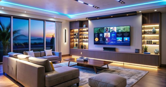 salotto con luci led