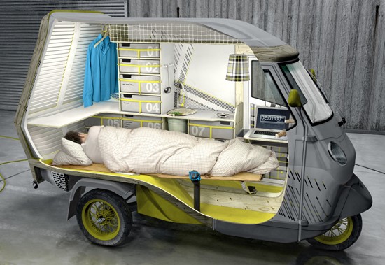 Evoluzione della specie, l'ape piaggio diventa una casa (galleria)
