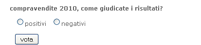 Sondaggio: compravendite 2010. Come giudichi i risultati? vota