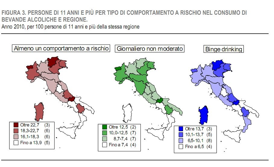 Immagine del giorno: l'alcolismo nelle regioni italiane