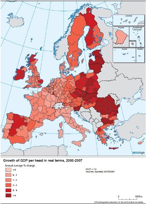 L'Italia il gambero d'europa: si salvano solo tre regioni (grafico)