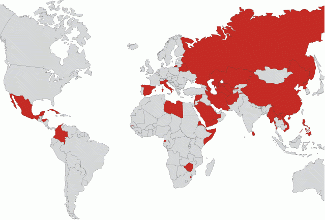 Immagine del giorno: i paesi in cui la stampa è a rischio