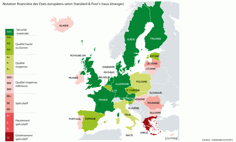 Immagine del giorno: i voti alle economie europee