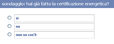 Sondaggio: hai già fatto la certificazione energetica?
