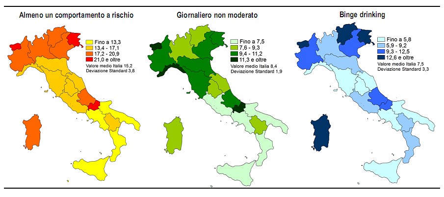 Immagine del giorno: le regioni più alcoliche d'Italia
