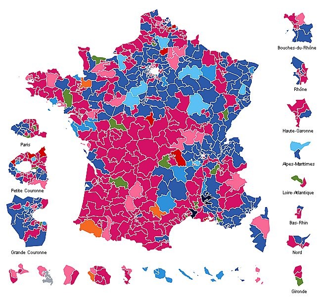 Immagine del giorno: hollande-sarkozy, come hanno votato i francesi