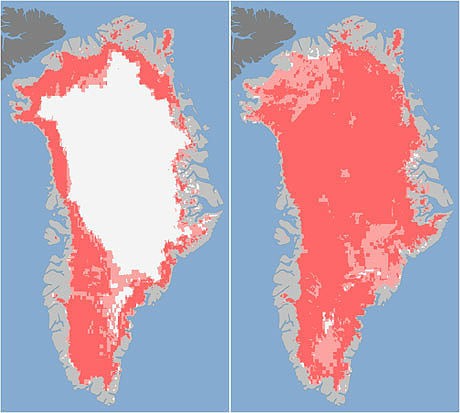Immagine del giorno: l'inesorabile scomparsa dei ghiacci in groenlandia