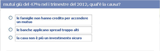 Sondaggio: mutui giù del 47% nel primo trimestre del 2012, qual'è la causa?